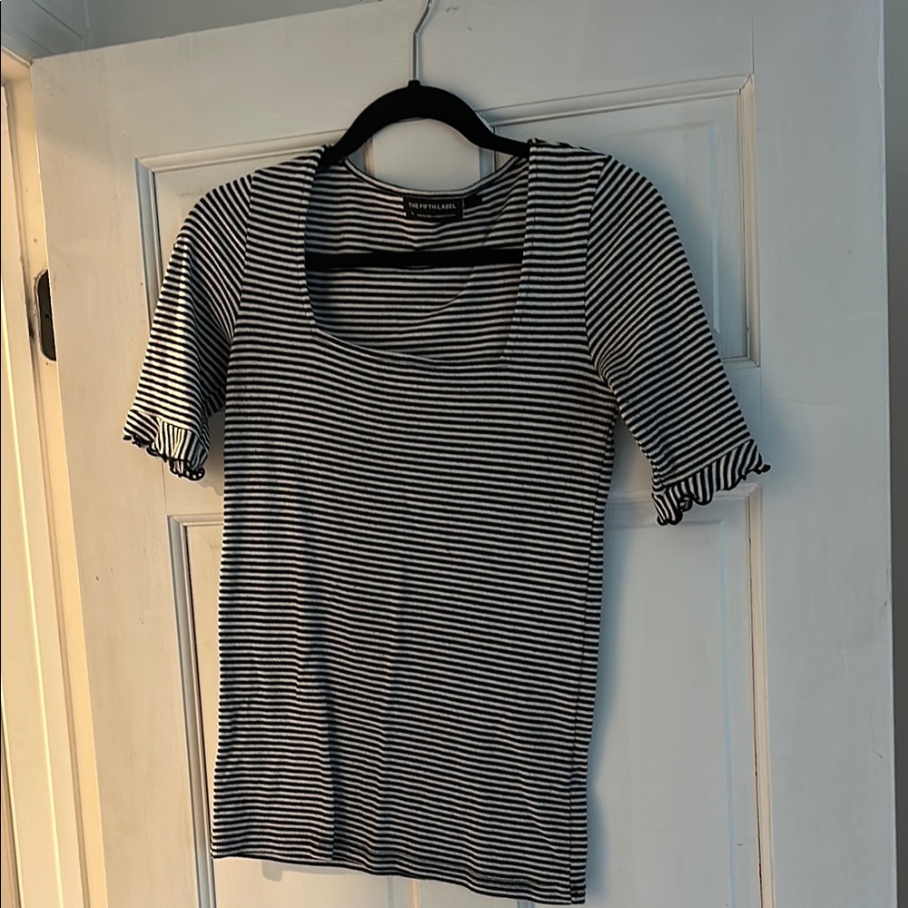 Black and White Striped Top
